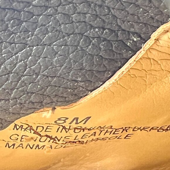 Talbots Womens Size 8 8M Gray‎ Grey Leather Fringed Tasseled Flats Loafers Shoes - Picture 12 of 12